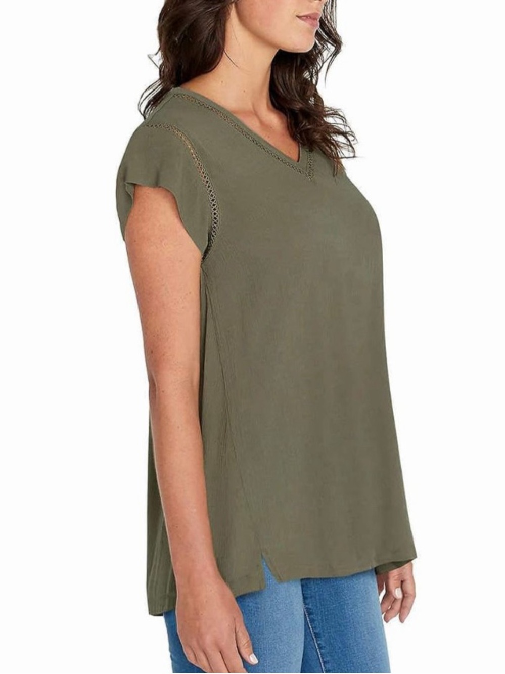 BUFFALO David Bitton Crochet Trim Top